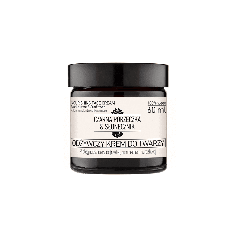 Odżywczy krem do twarzy czarna porzeczka & słonecznik 60 ml - naturalne pochodzenie składników