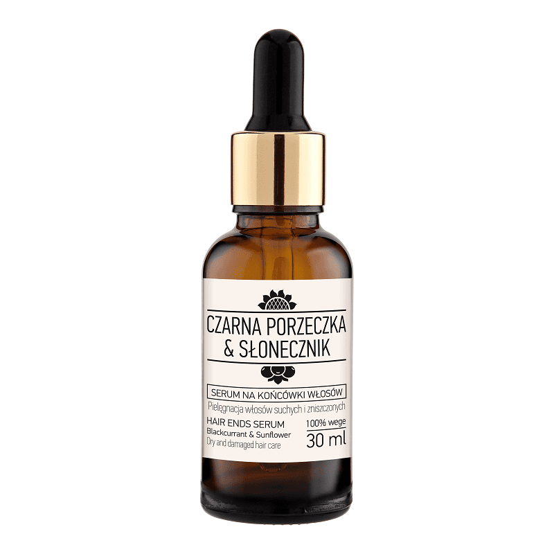 Serum na końcówki włosów czarna porzeczka & słonecznik 30 ml - naturalne pochodzenie składników